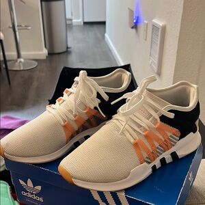 Adidas Mesh Sneakers in White and Orange
